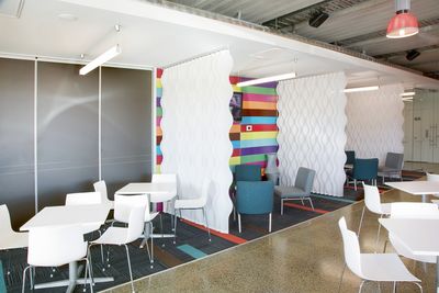 Systèmes de rideaux à bandes verticales, SG 2900, Multi Visio, Room shot "Express Data", Auckland, New Zealand, Vertical Waves