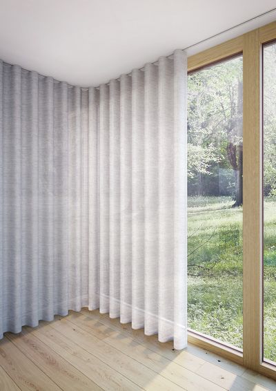 Curtain Systems, SG 3870, Yoga room, recessed curtain track